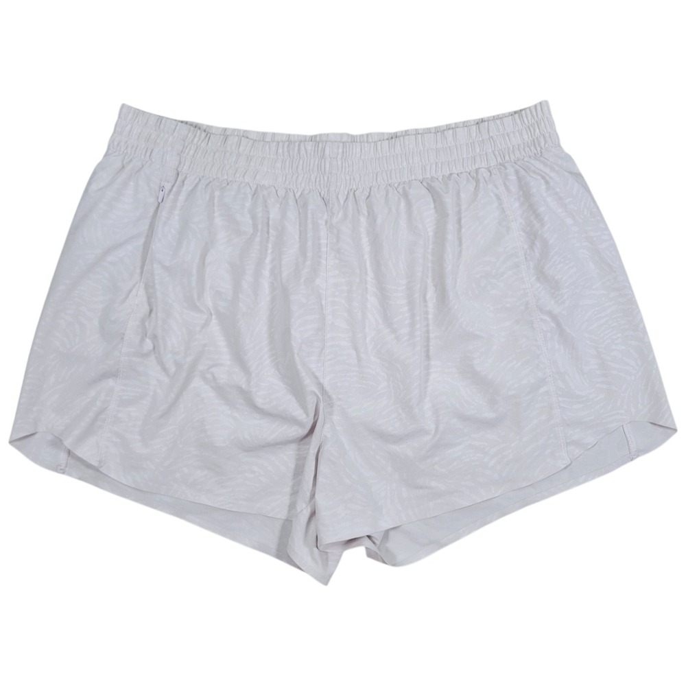 Athleta Printed Hustle 3" Short Womens 1X White Animal Print Athletic Running